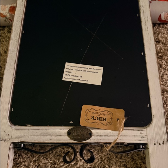 Rustic Whitewash Tabletop Chalkboard 14" x 9.5" Hanging Or Freestanding - Picture 6 of 12